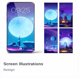 Mobile screen illustrations